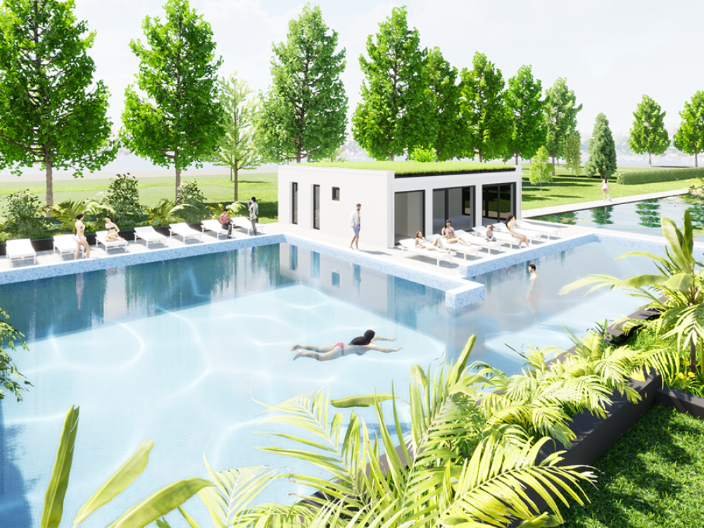 Medence- wellness és ház-dísztó látványterv